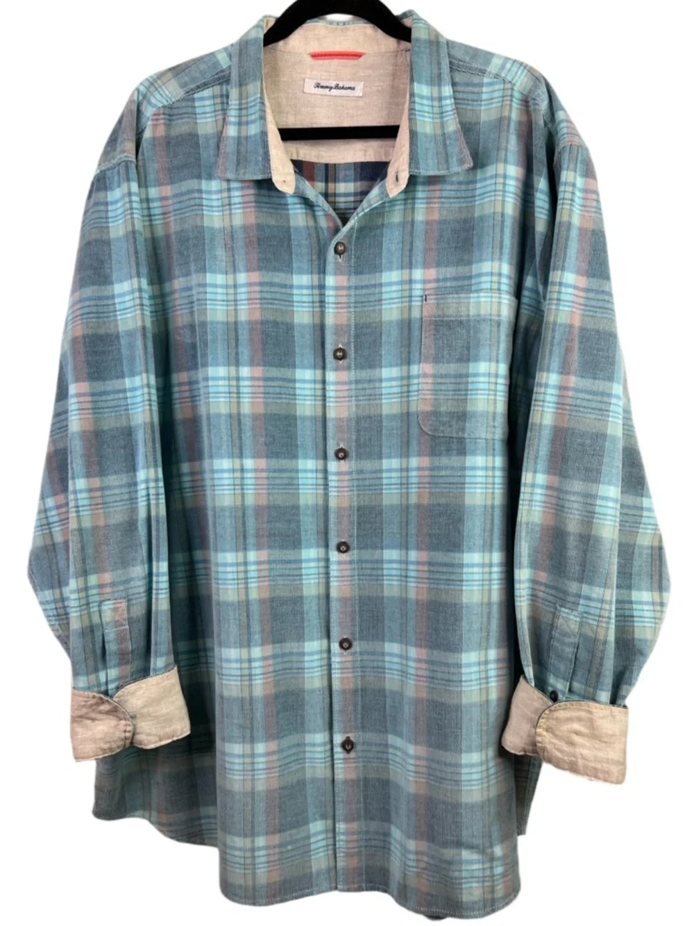 Mens Tommy Bahama Cord Chella Shirt Plaid Button Down Long Sleeve Shirt 3XL - Picture 3 of 9